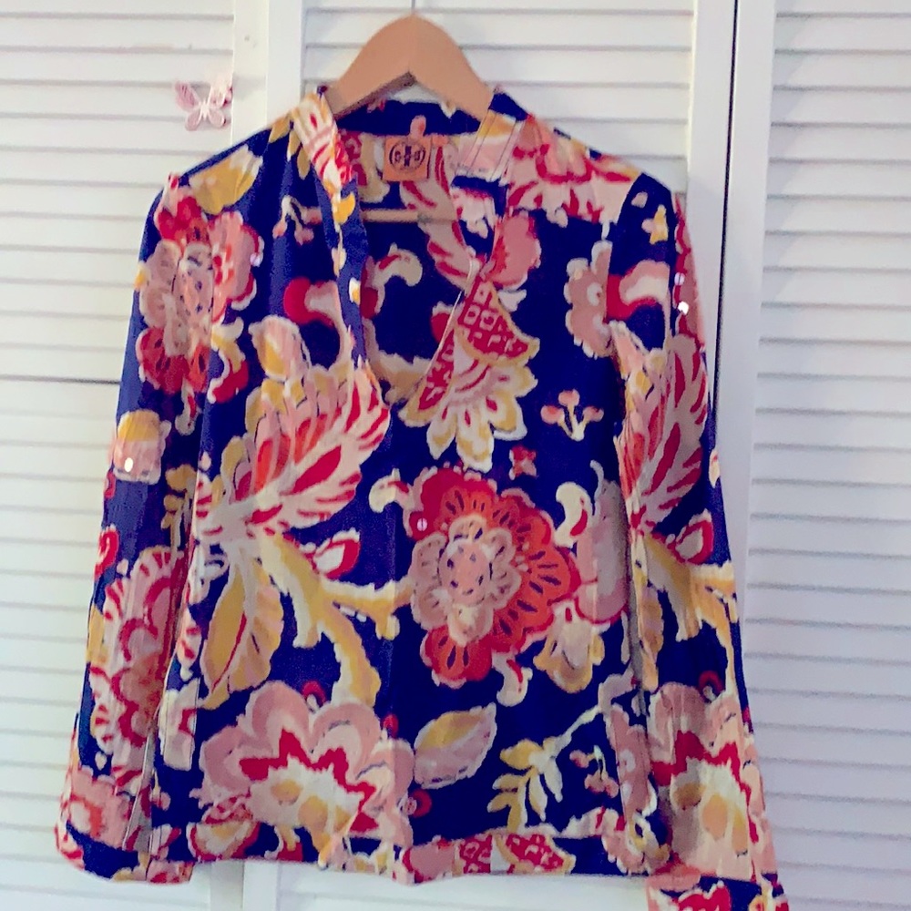 beautiful flowery top, Tory Burch size 0